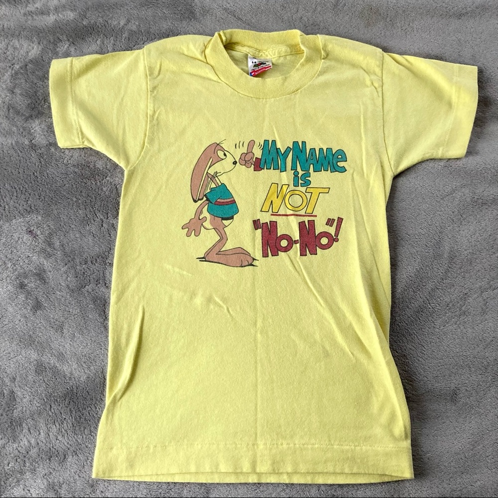Vintage Bunny No No Tshirt Kids Unisex Tee 70s 80s Retro One of a kind!